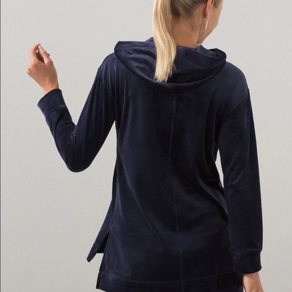 Chicos Zenergy Velour Side-Snap Jacket with Hoodie - SEE VIDEO - Picture 4 of 9